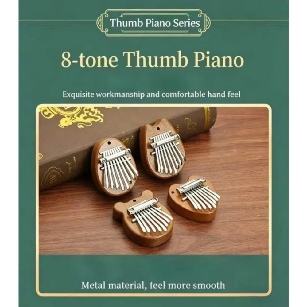 Musical Instrument Piano - Solid wood 8-tone mini thumb piano,