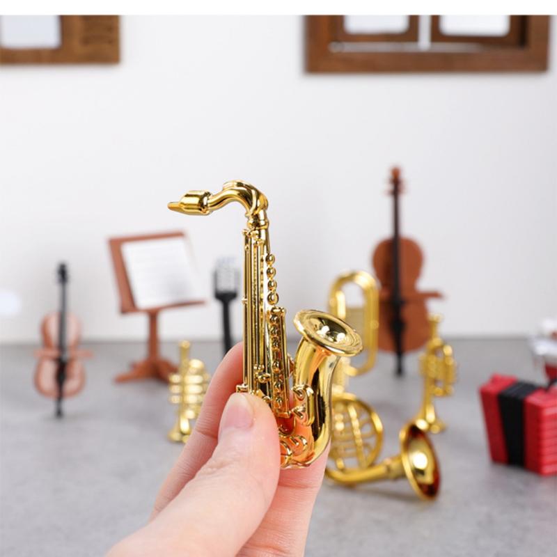 Musical Instrument Saxophone - 1Set Home Decor Toy 1:12 Dollhouse