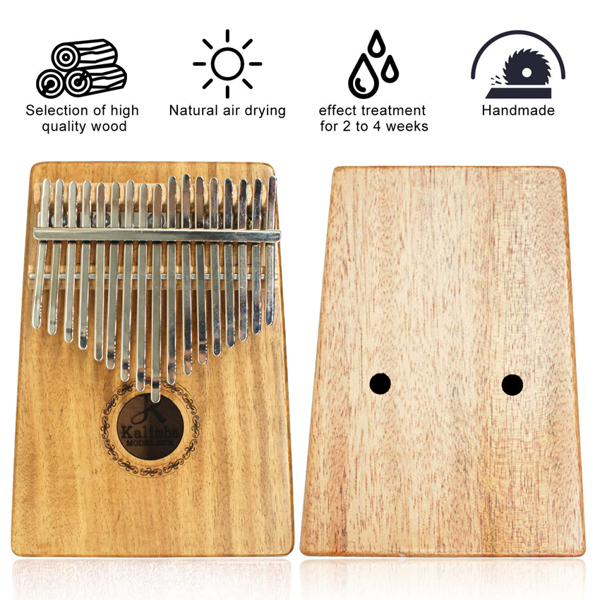 JDR 17 Key Finger Kalimba Maho - Musical Instrument Marimba recensie en prijs
