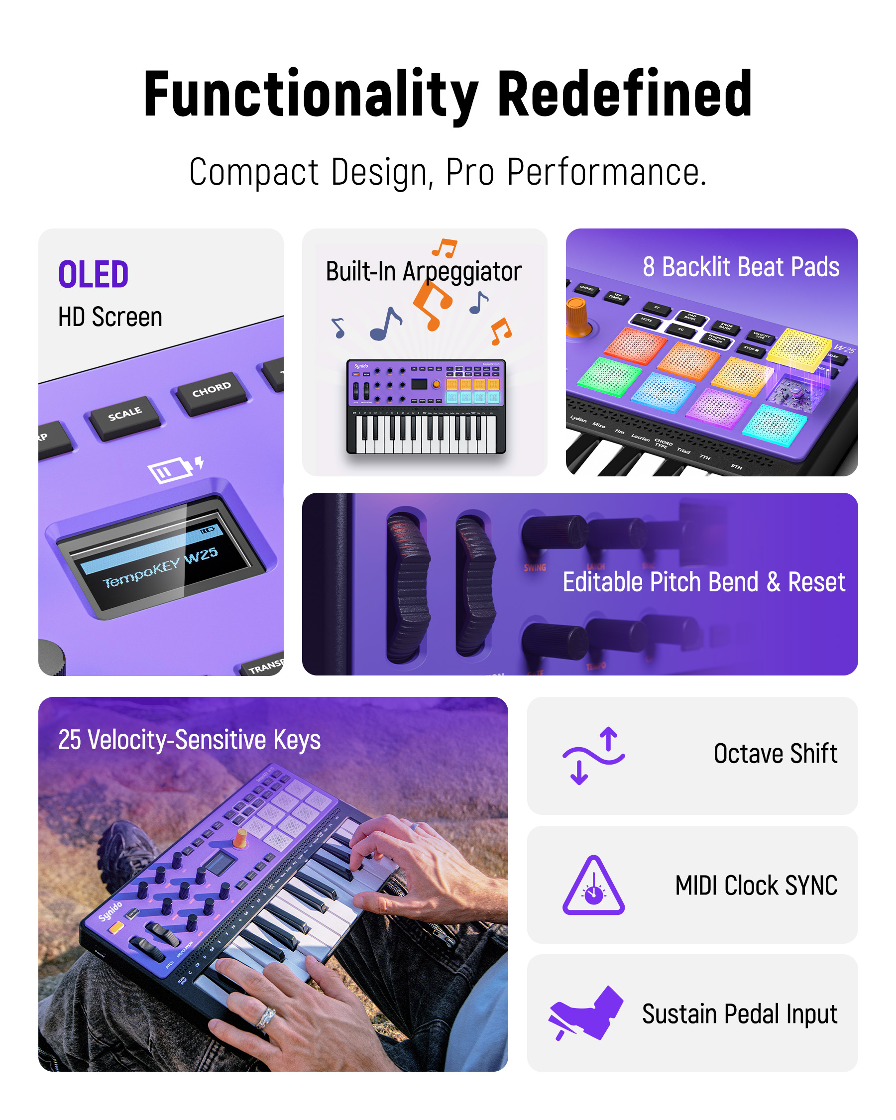 Synido TempoKEY W25 Wireless M - Musical Instrument Piano recensie en prijs