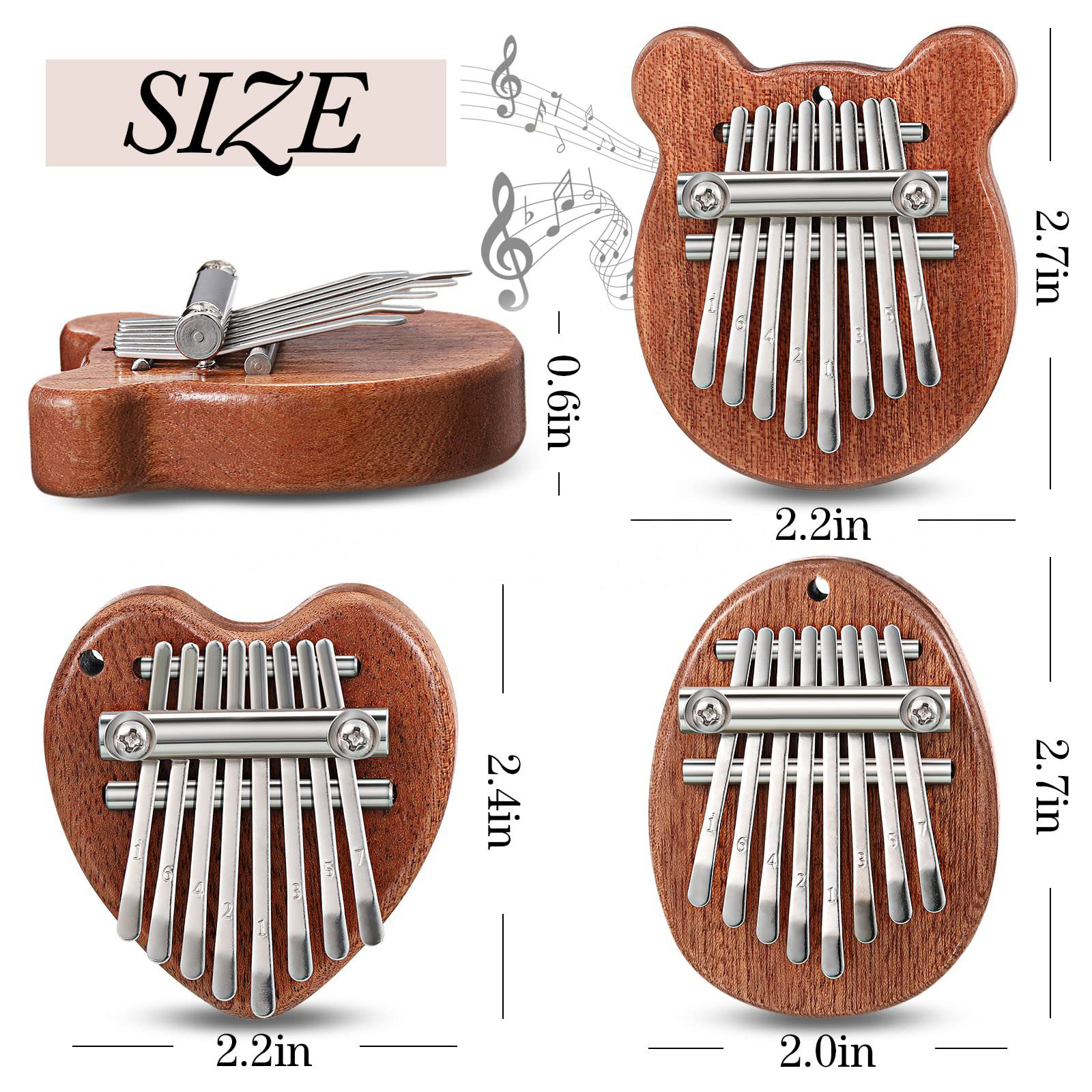 8 Keys Mini Kalimba Wooden Thu - Musical Instrument Piano recensie en prijs