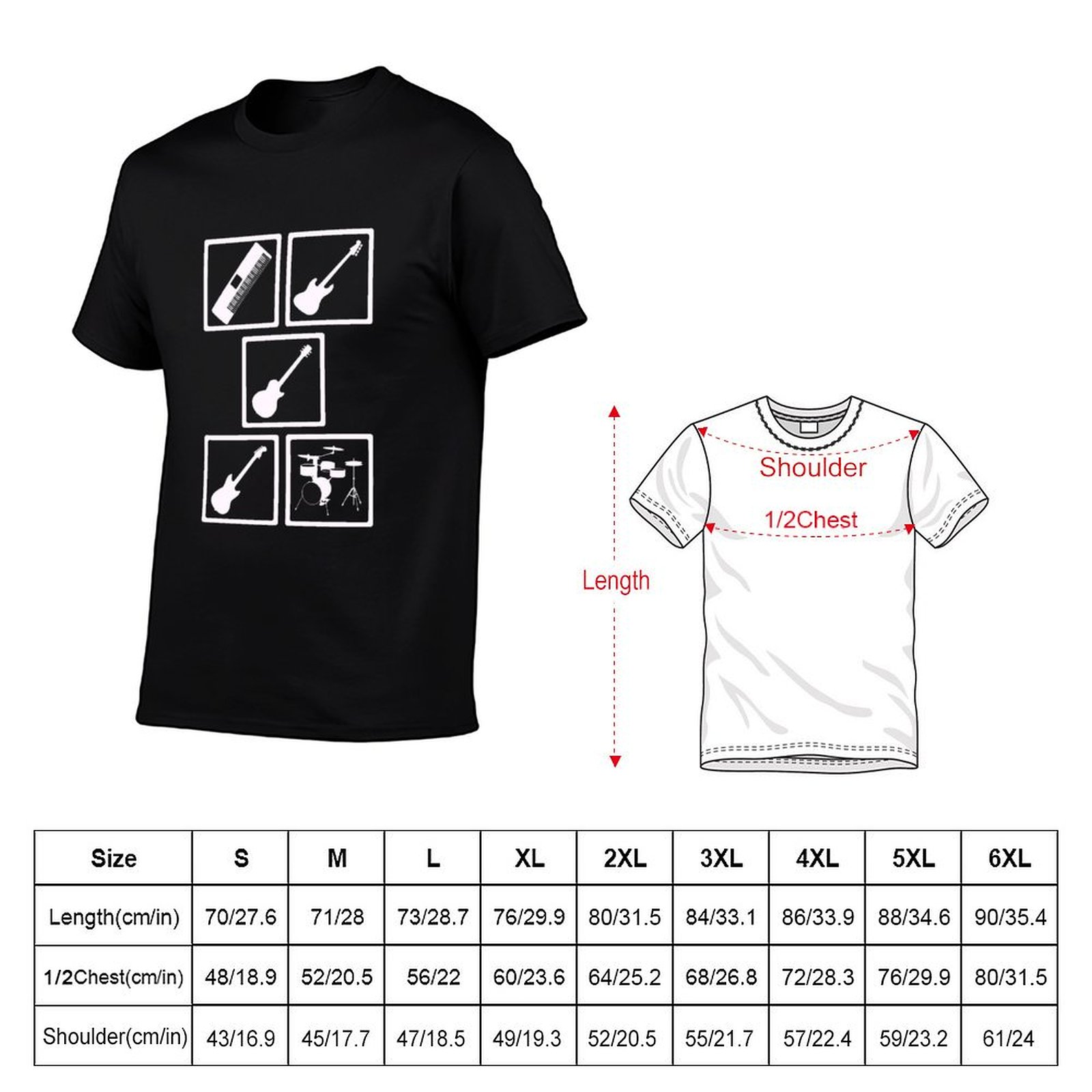 Music Instruments Shirt T-Shir - Musical Instrument Brands recensie en prijs