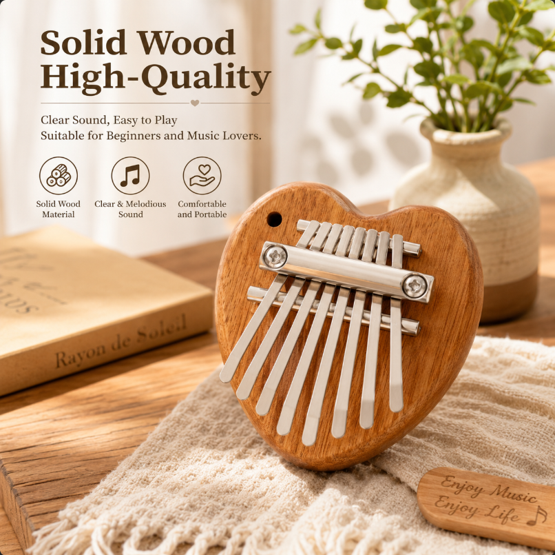 8 Keys Mini Kalimba Wooden Thu - Musical Instrument Piano recensie en prijs